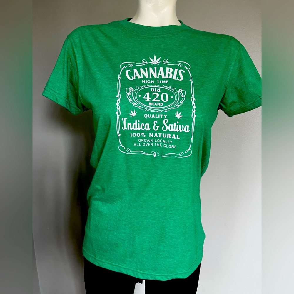 Green 420 hand crafted tee shirt